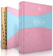 Biblia LG 12pt Rosa Azul Indice 60353