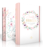 Biblia LG 12pt TD Flores Rosa 63217